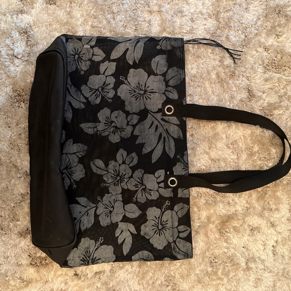 Island Impressions Hawaii Shoulder Purse & Carry All Bag Black - Picture 5 of 6